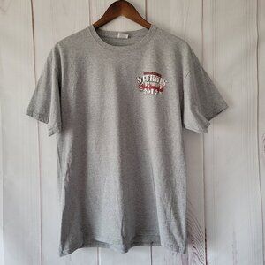 Sturgis South Dakota 2017 Black Hills Rally Men’s L T-shirt, Gray, American Flag